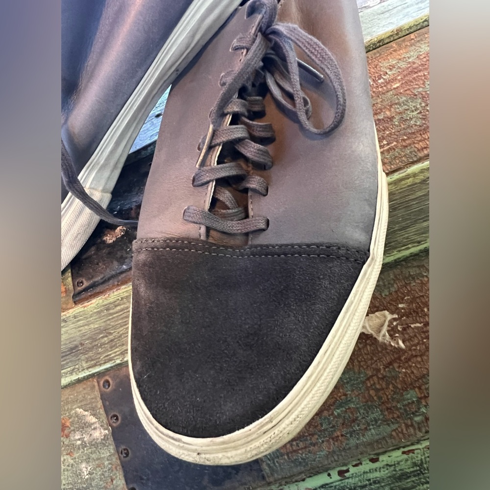 Vans two tone leather and suede gray sneakers - Picture 3 of 6